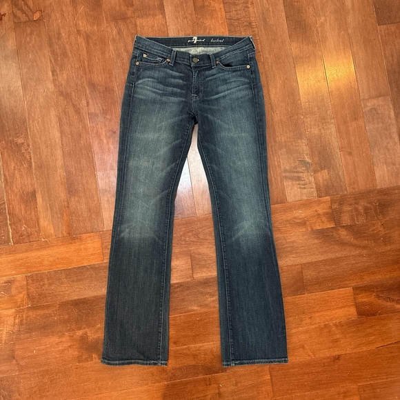 7 For All Mankind Dark Blue Boot Cut Jeans - Picture 1 of 7